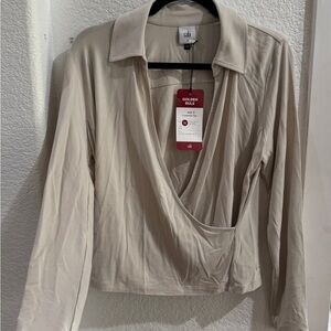 CAbi Taupe Long Sleeve Blouse